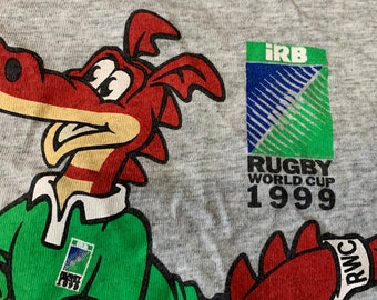 クーポンの入手 1999年ラグビーワールドカップ ウェールズ 古着 IRB 赤 