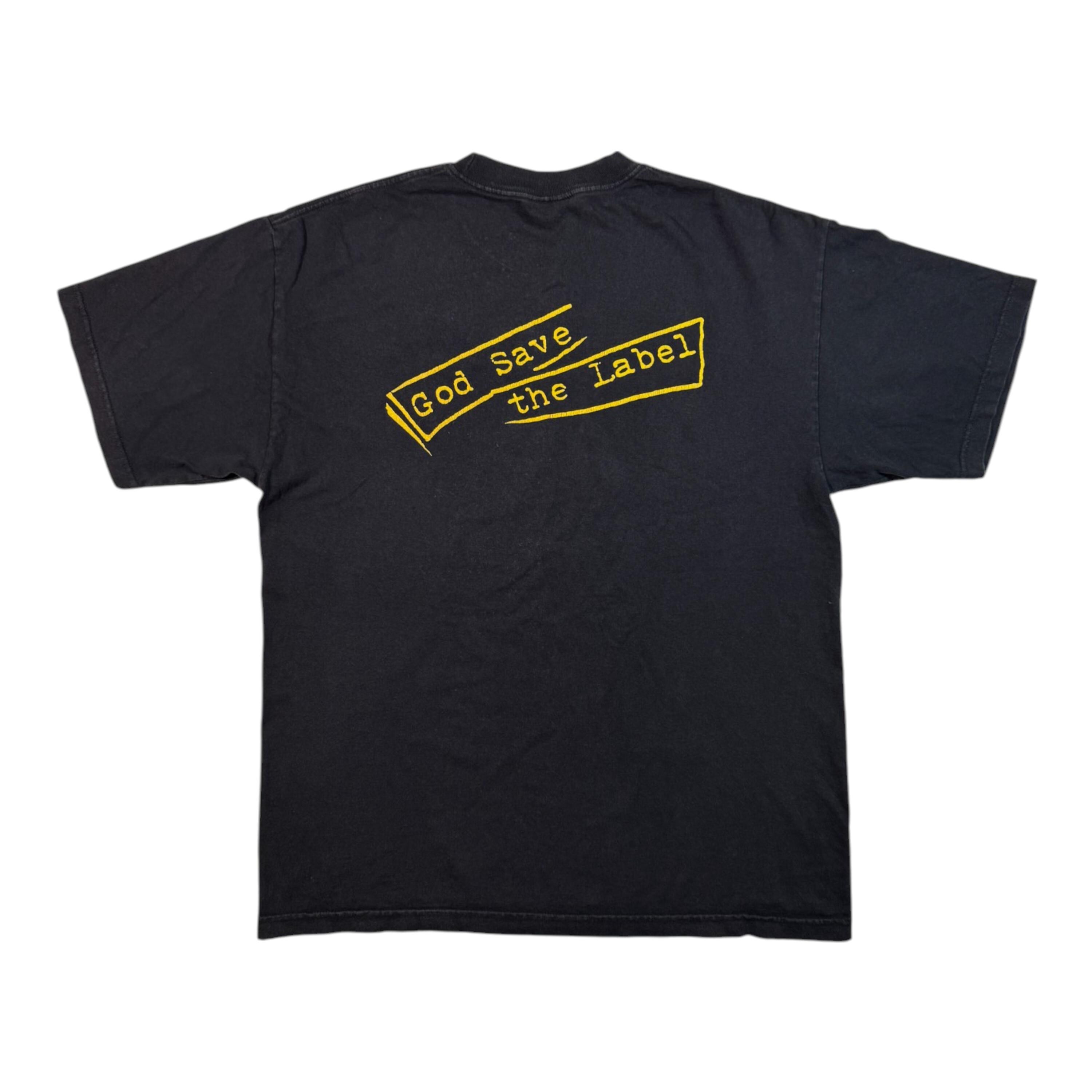 Vintage Black Label Skateboards T-shirt God Save the Label Y2k