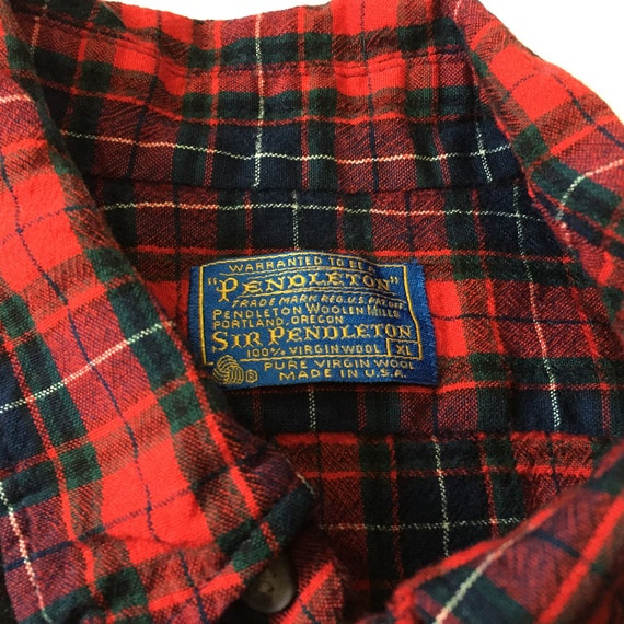 Vintage 60's Pendleton Wool Button Down Shirt Fla… - image 3