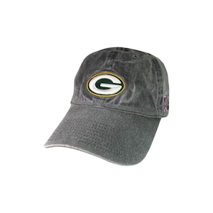 Vintage Green Bay Packers Cap Authenic Hockey Team Washed Graphite Grey Strapback Hat