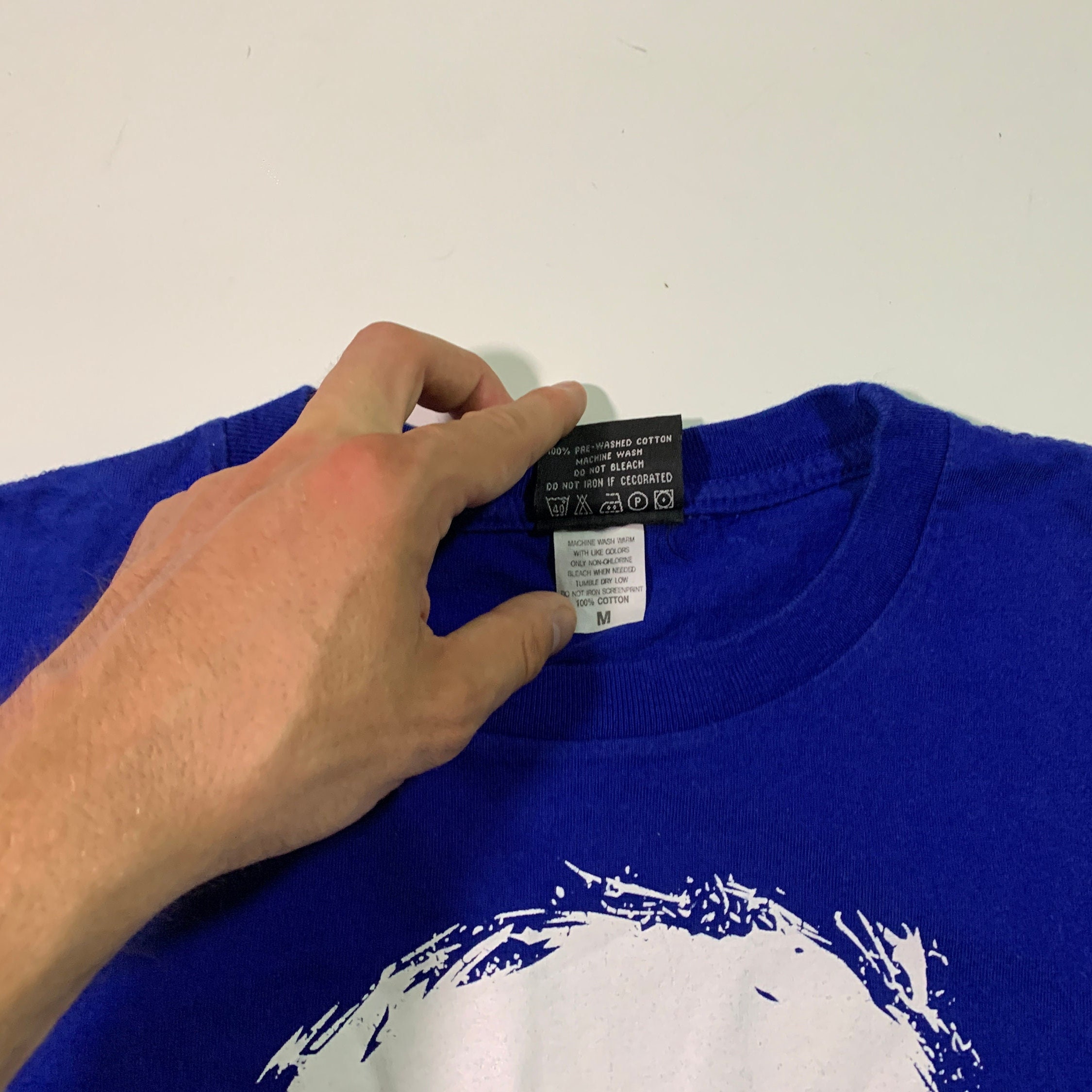 ヴィンテージ Zero Skateboards スカルTシャツ、ブルー レトロスケート 
