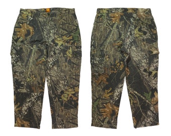 Vintage Echte Baum Camo Cargo Hose Forest Mossy Oak Jagd Outdoor Größe 38 / XL