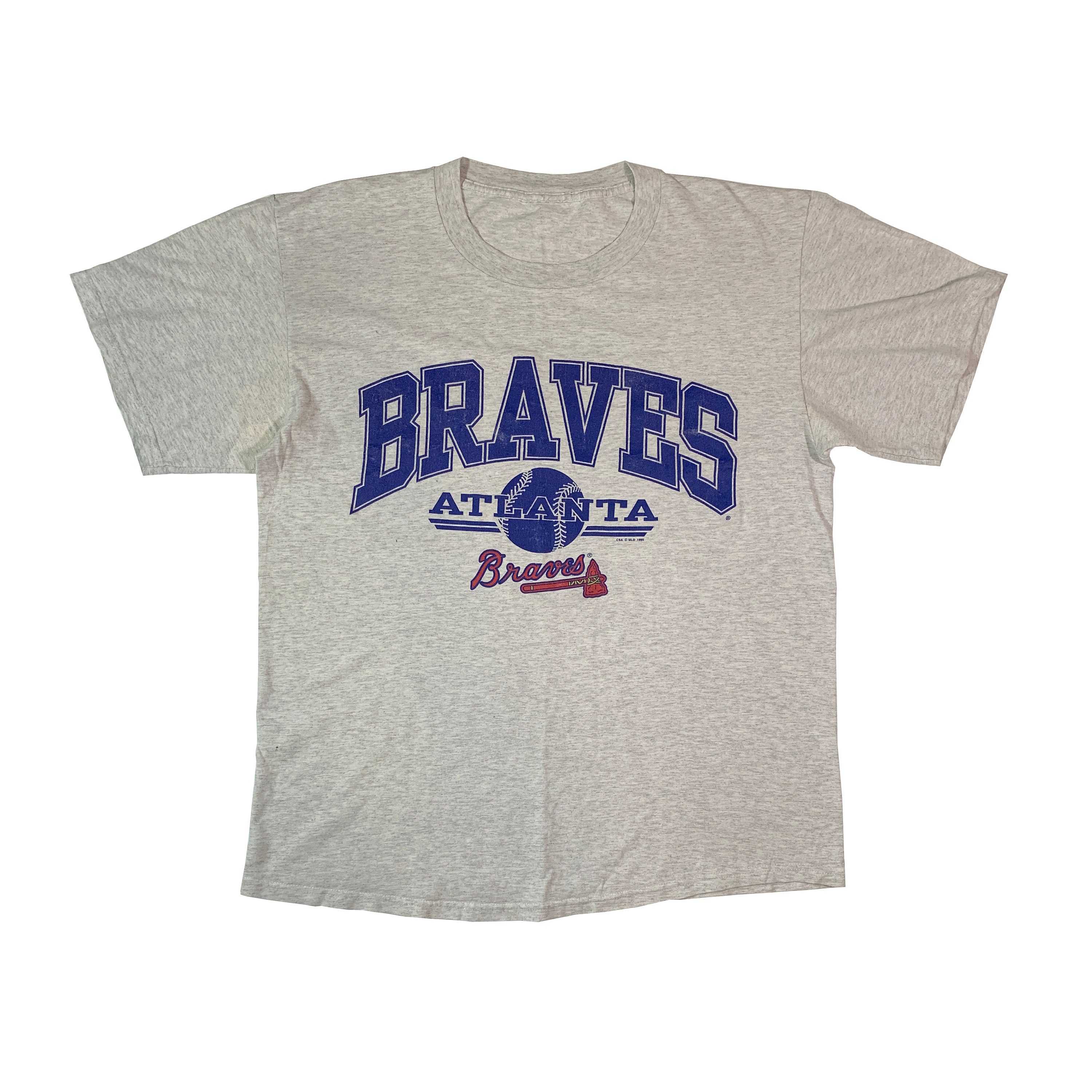 Atlanta Braves MLB Baseball Heather Gray Sublimated T-Shirt XXXL