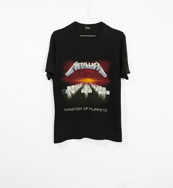 Rare Vintage 80s Metallica Master of Puppets Band Album Tee Shirt L ...