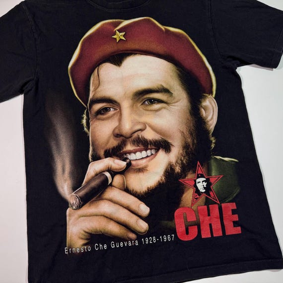 Vintage Ernesto Che Guevara T-shirt Portrait Memorial Big Graphic