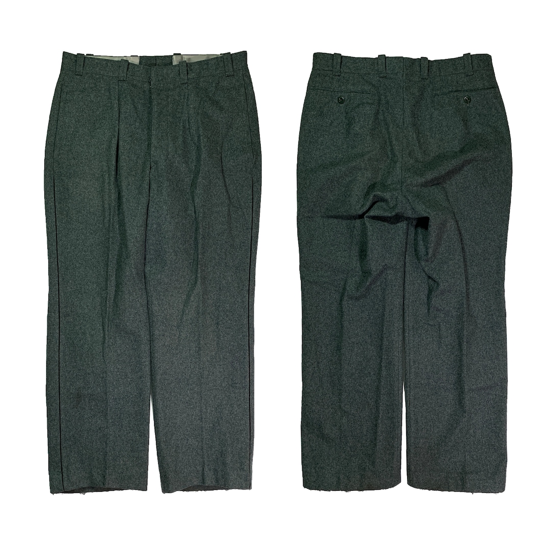 Vintage Swiss Army Wool Pants Retro Switzerland Military Utility Heavy