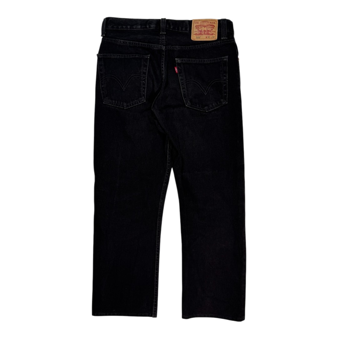 Vintage Levi's 505 Jeans Basic Straight Regluar Fit Black Denim