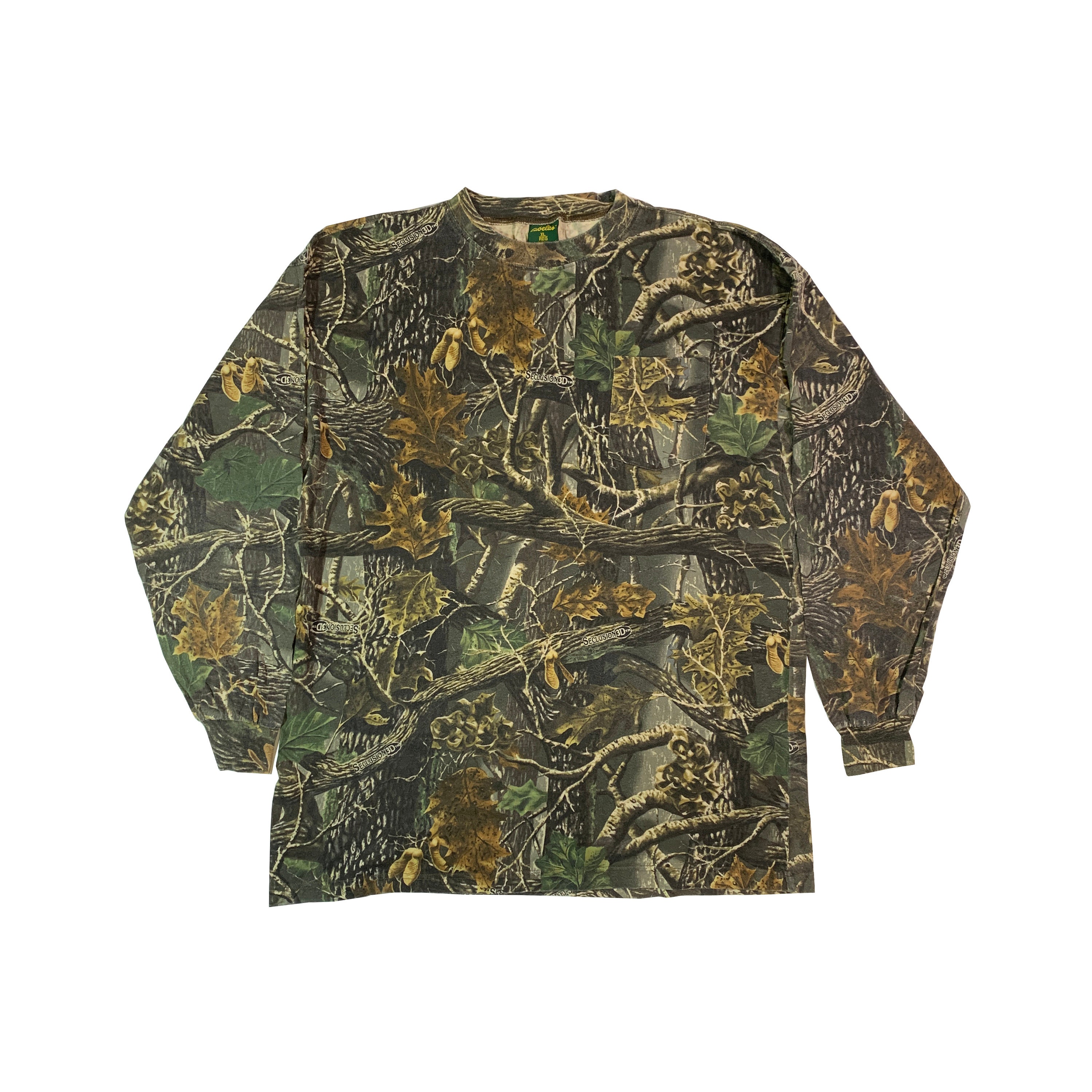 Vintage Real Tree Long Sleeve T-shirt Leaf Camouflage Retro Outdoor Hunting  Forest Camo All-over Print Oak Pocket Tee Size XL -  UK
