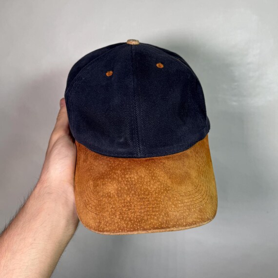 Vintage 90s Basic Cap Retro Blank Streetwear Leat… - image 2