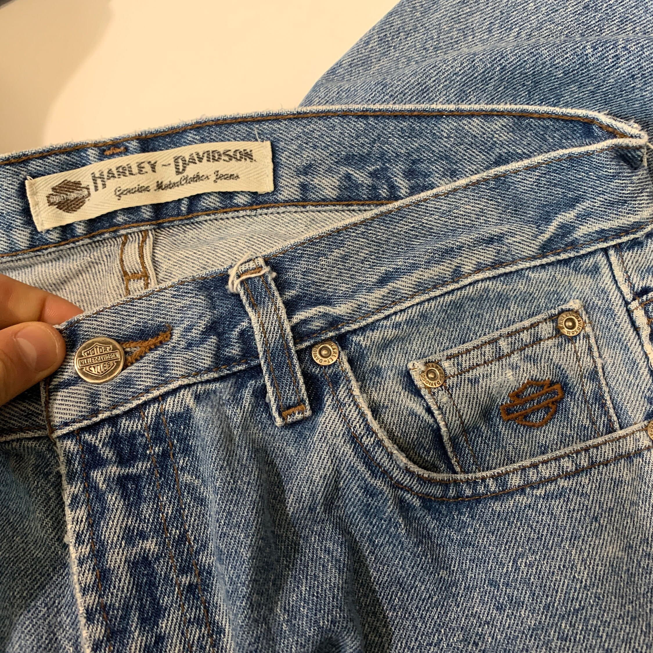 Vintage 90s Harley Davidson Jeans Motorcycles Biker Mid Rise