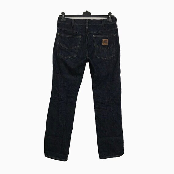 Vintage Carhartt Western Pant Rare Workwear Pants Street Work Wear Traditional Regular Relaxed Fit Blue Indigo Denim Jeans Size W30 L32