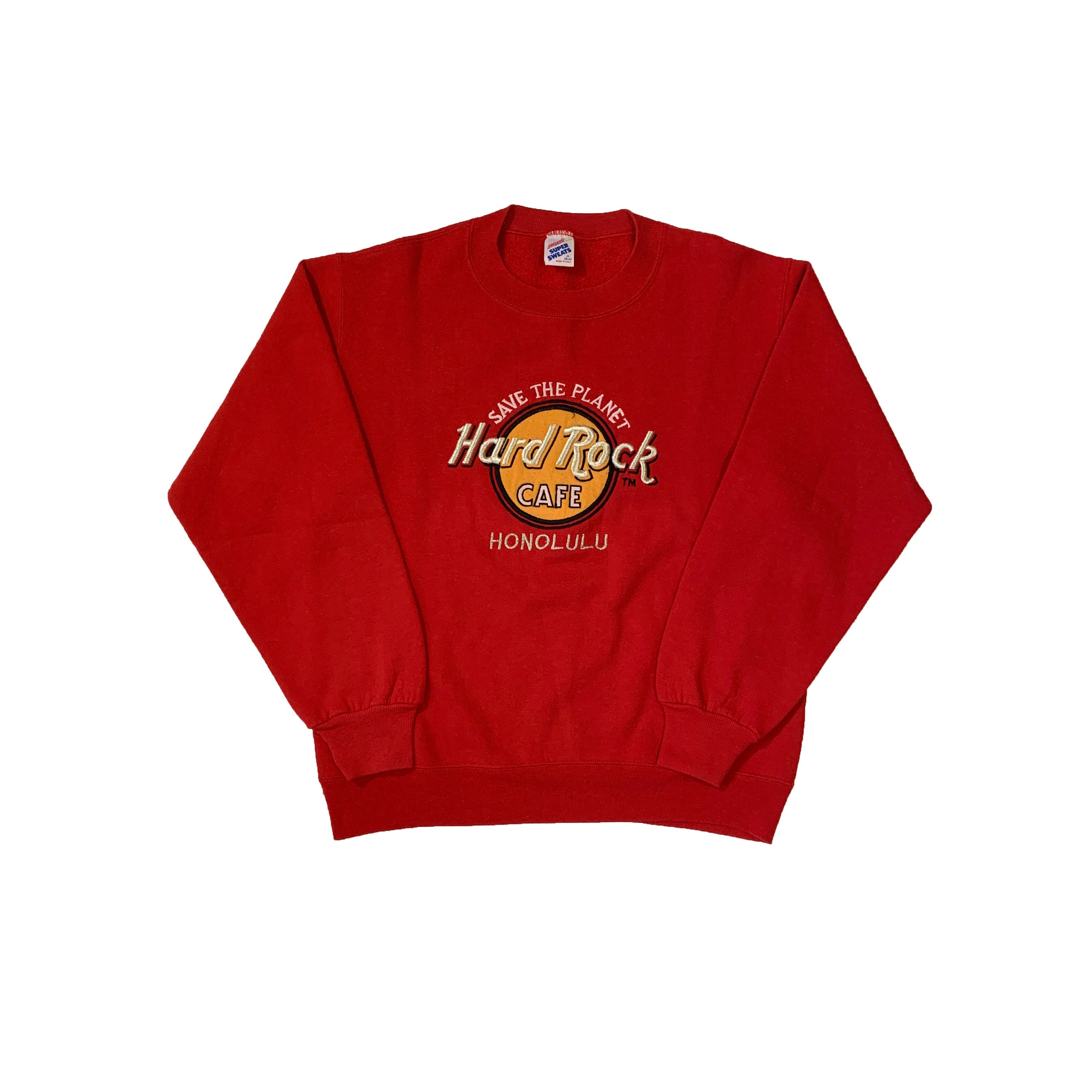 Buy Vintage 90s Hard Rock Cafe Honolulu Save the Planet Sweatshirt