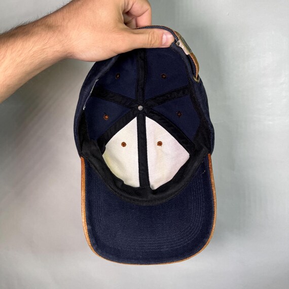 Vintage 90s Basic Cap Retro Blank Streetwear Leat… - image 3