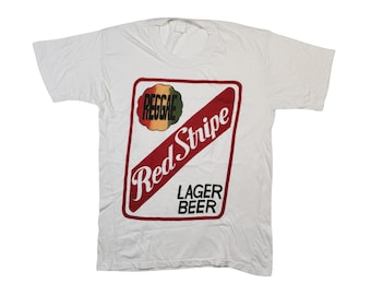 90年代ヴィンテージのレッドストライプTシャツ、本物のレゲエラガー