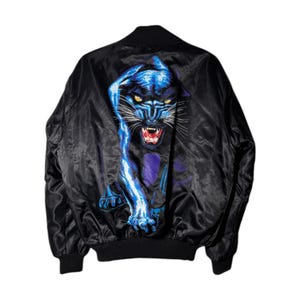 ma1 黒　古着　vintage 90s L Vintage 90s Black Panther Zip It Jacket Rare MA-1 Flight