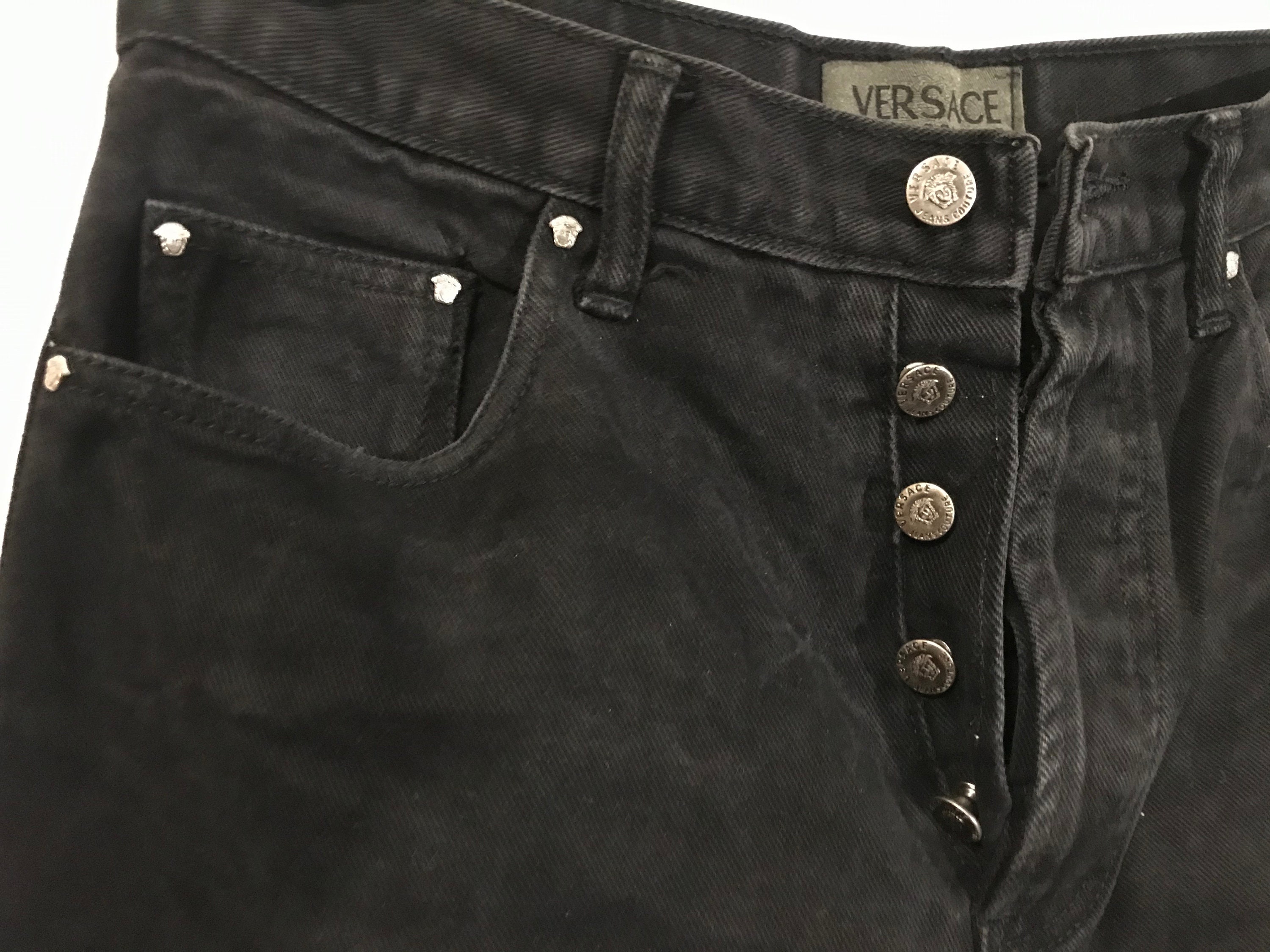 Vintage Versace Jeans Couture Black High Waisted Jeans – Aquelarre Shop