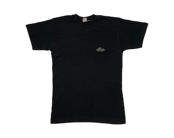 Vintage 90s Fruit of the Loom Basic T-shirt Retro Blank Authentic Outfit Spell Out Single Stitch Faded Black Size XL