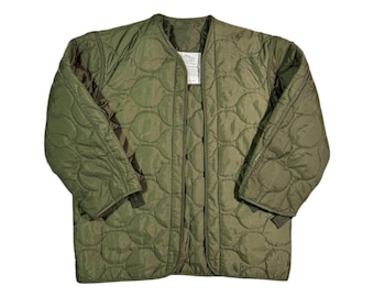 Vintage Olive Green Liner Jacket Military Retro M65 Utility