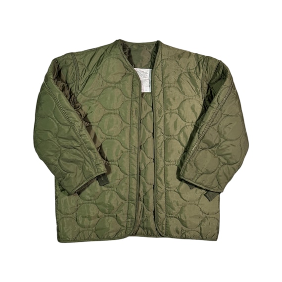 Vintage Olive Green Liner Jacket Military Retro M65 Utility