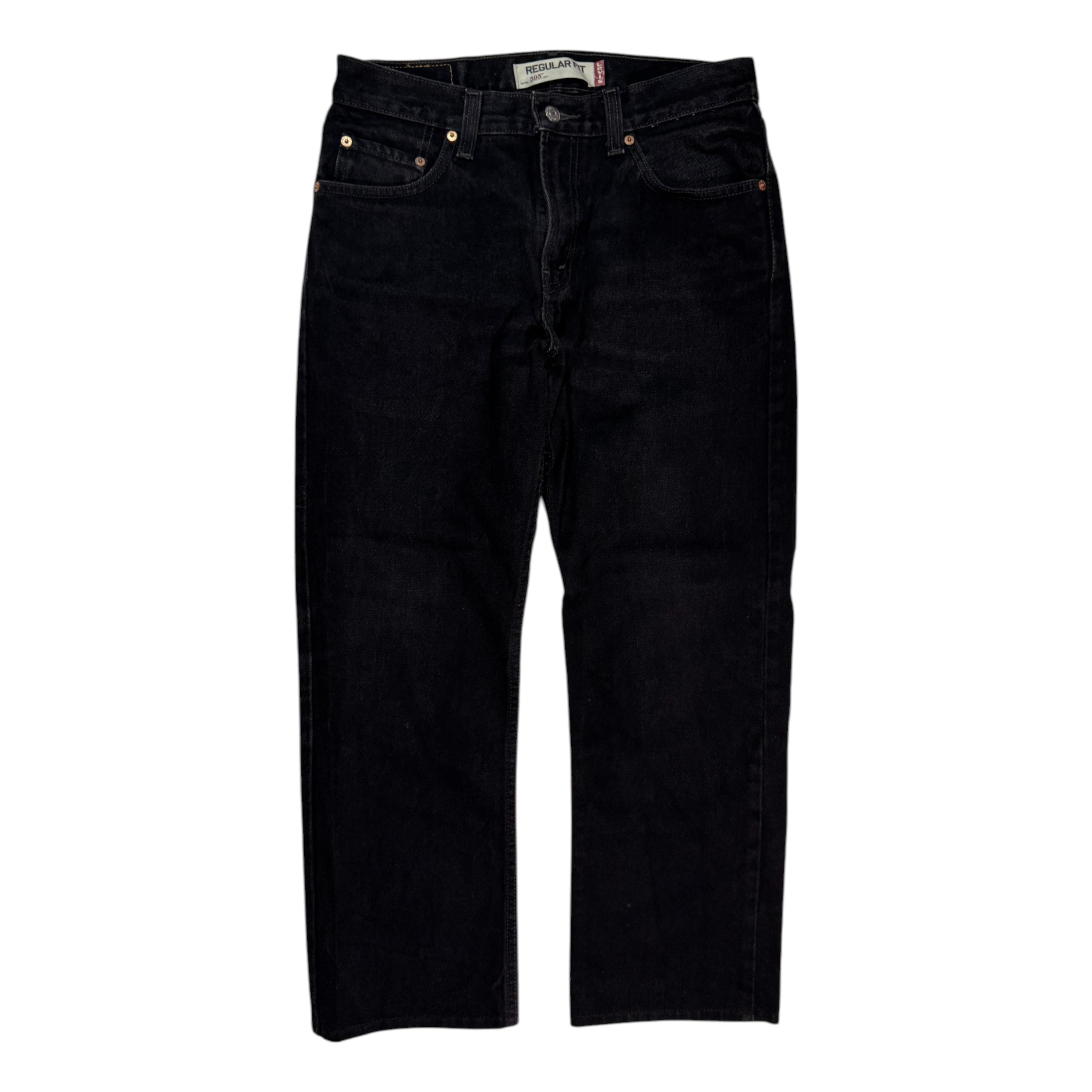 Vintage Levi's 505 Jeans Basic Straight Regluar Fit Black Denim