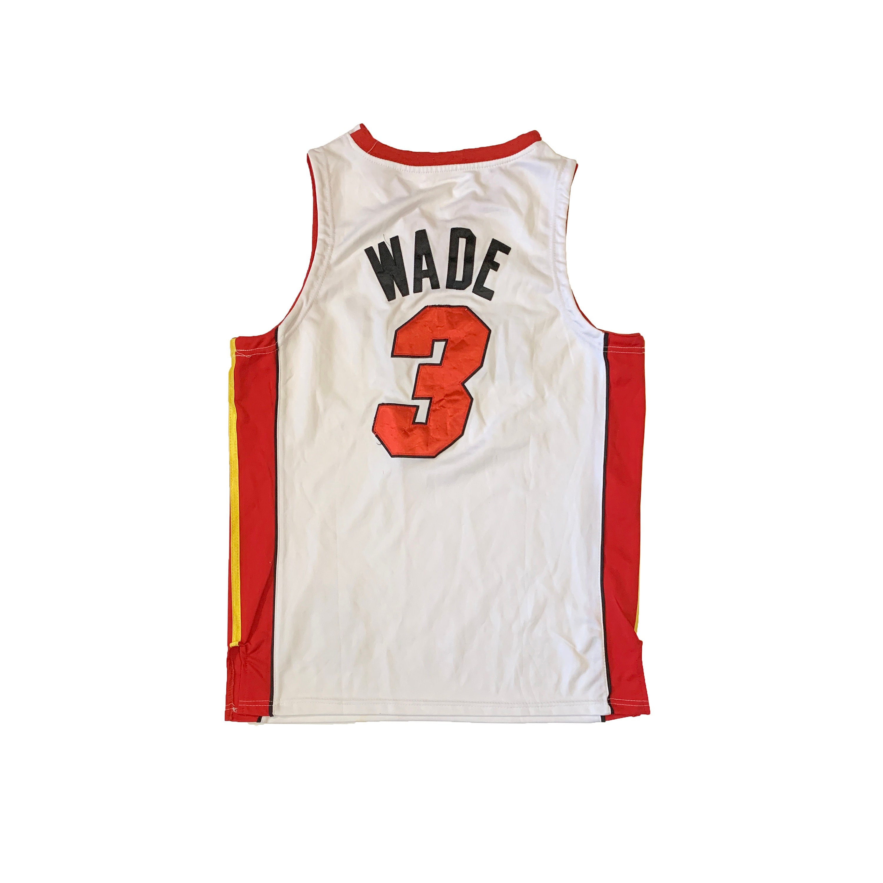 LandsbergShore Vintage Miami Heat Dwayne Wade Jersey by Hardwood Classic Retro Tank Top Basketball Shirt Authentic NBA Sportswear Oversized White & Red Tee