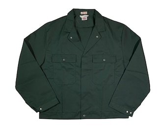 Vintage 90s Van Moer by Dickies Work Jacket Retro Workwear Overshirt Rare Utility Chore Worker Green Coat 410-52 Size 52