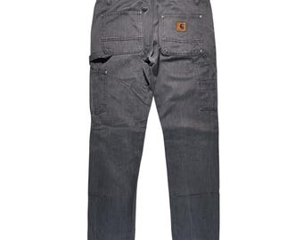 Vintage Carhartt Lincoln Single Knee Pant Slim Fit Carpenter Dungaree Grey Pants 32x32