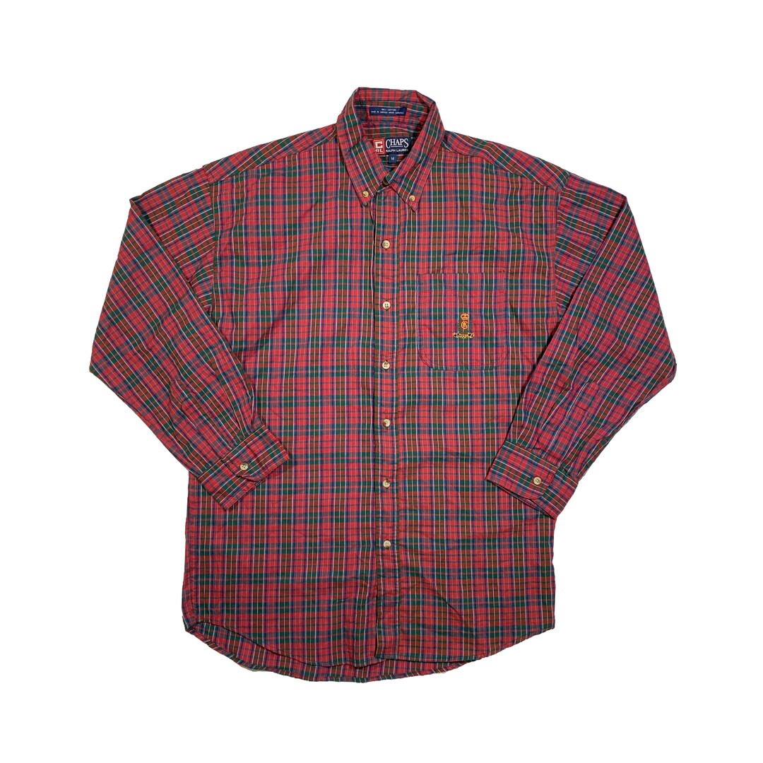 90'S Ralph Lauren CHAPS Long Sleeve Button Down Check Shirt Men's L Vintage /eaa454270
