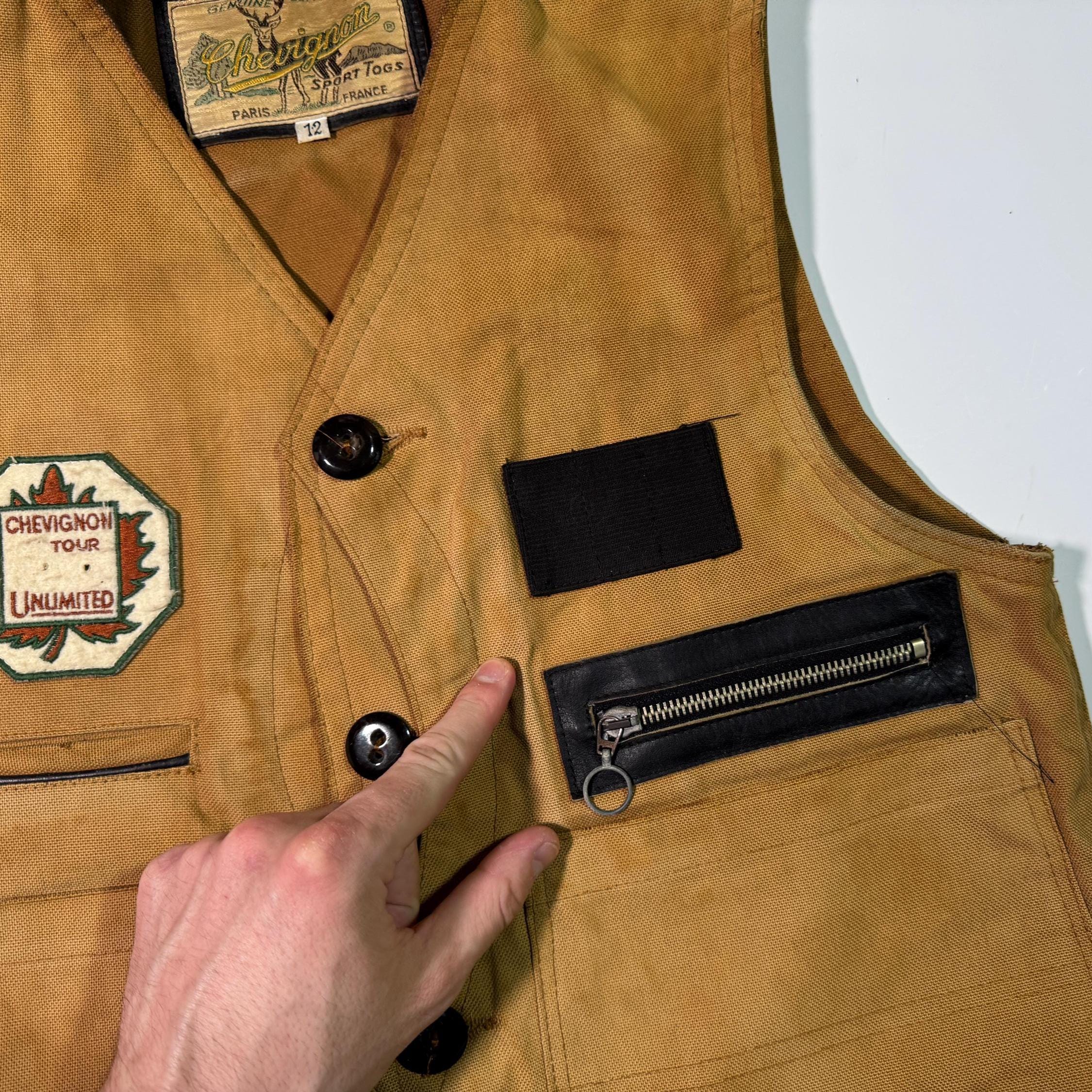 Vintage 90s Chevignon Distressed Vest Sport Togs Hunting Country