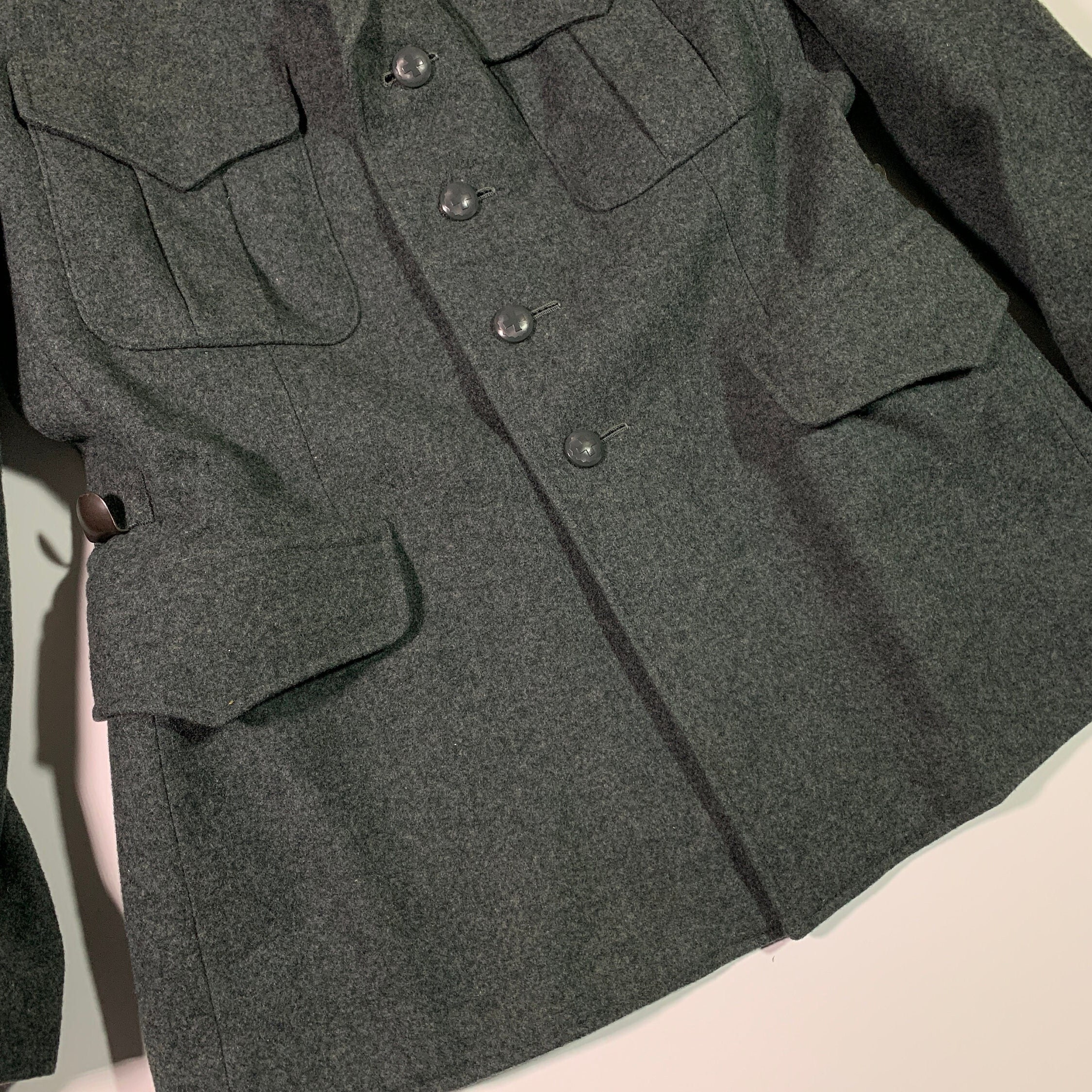 Vintage Swiss Army Wool Coat Retro Switzerland Rare Field