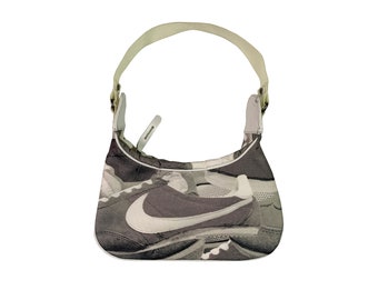 Vintage Nike Cortez Bag Retro Streetwear Rare Big Logo Allover Shoes Print Baguette Purse Nylon Mini Handbag