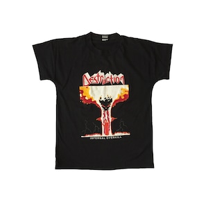 May include: Black t-shirt with a red and white graphic of a nuclear explosion and the text "Destruction" and "Infernal Overkill".