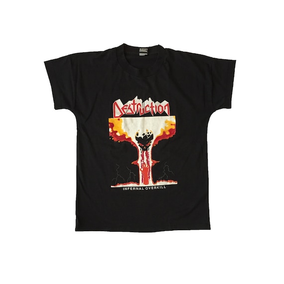 Vintage 90s Destruction Infernal Overkill T-shirt Authentic