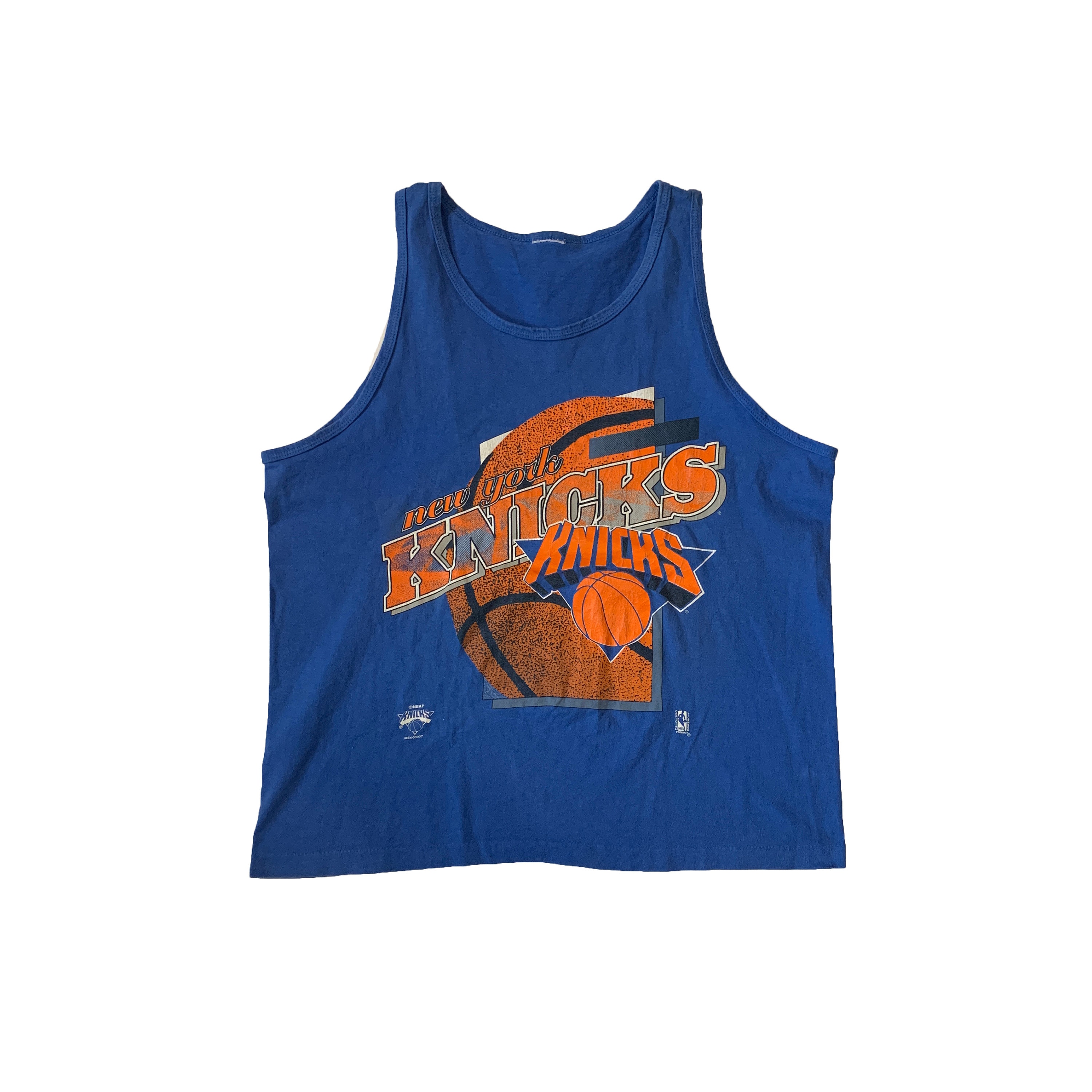 Men's Mitchell & Ness Royal New York Knicks Special Script Tank Top