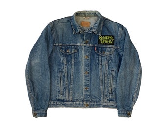 Vintage 90s Leather Jacket Retro Biker Genuine Leather Motorcycle 