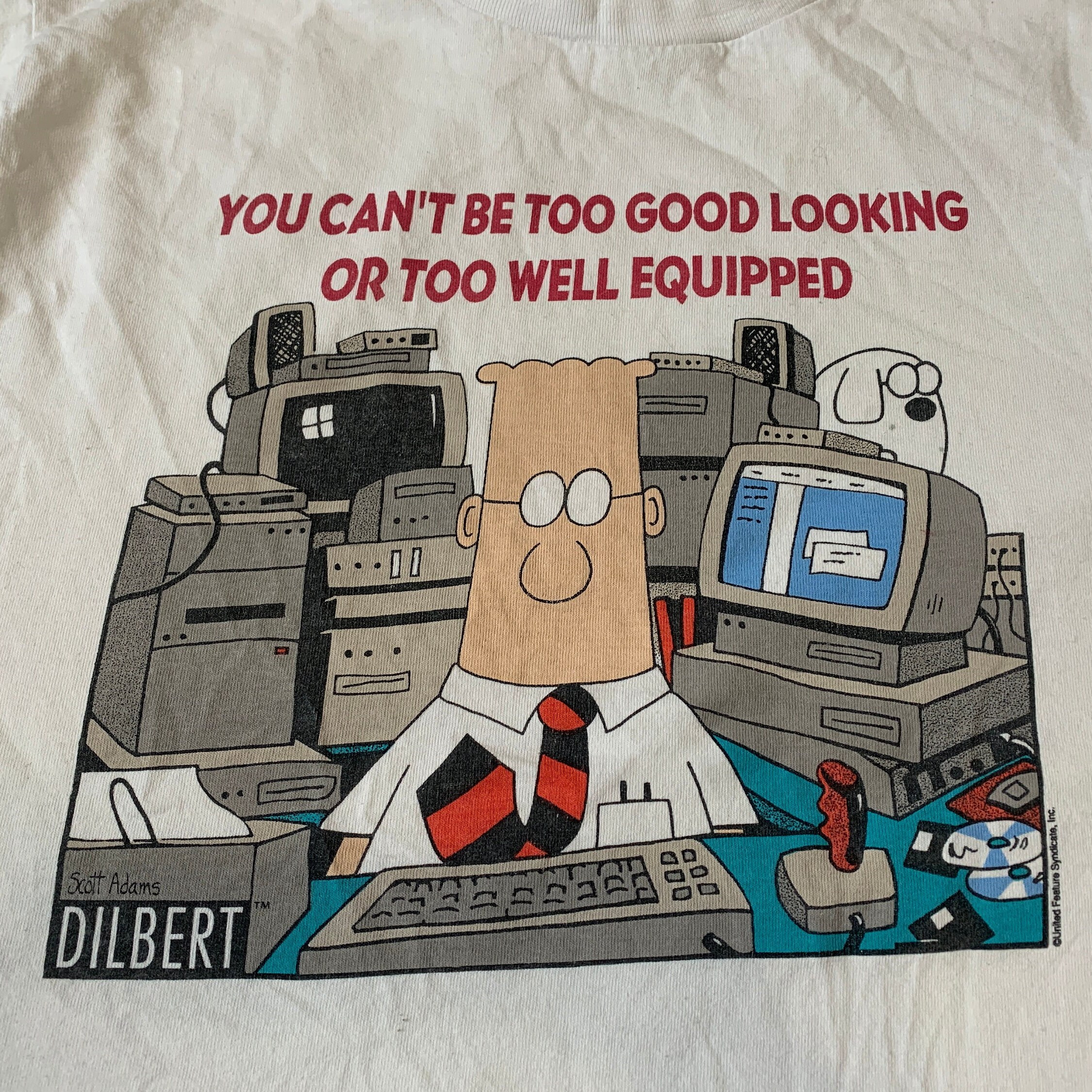 90年代ヴィンテージのディルバートTシャツ。スコット・アダムス作の 