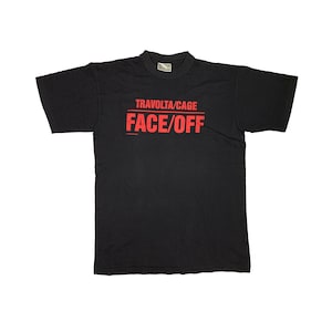 Vintage 90s Face/Off T-shirt Authentic Travolta Cage Retro Action Thriller Science Fiction Movie Promo Merchandise Black Tee XL