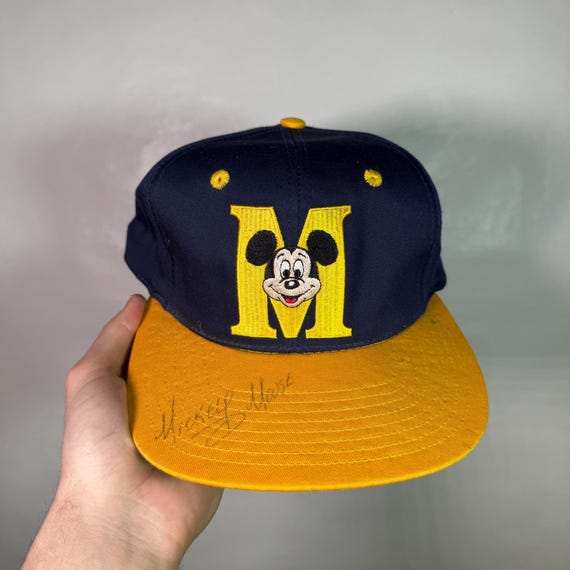 Vintage 90s Mickey Mouse Signed Cap Authentic Disney Cartoon Logo