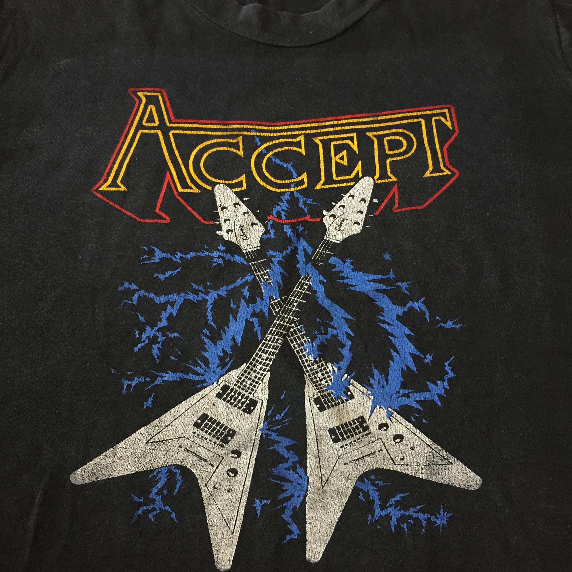 Vintage 80s Accept T-shirt Authentic Speed Power Heavy Metal Hard 