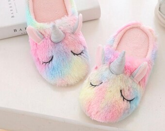 unicorn kid slippers