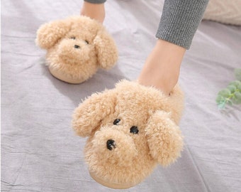 slippers with dog face