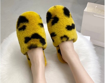yellow box slippers furry