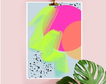 Abstract Neon Art Etsy