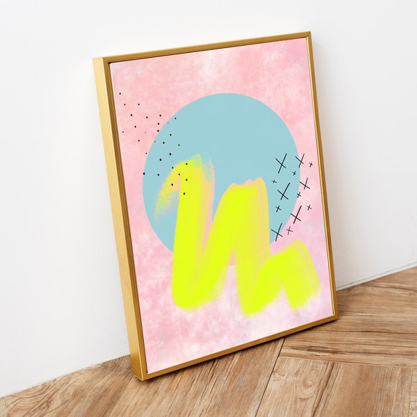 11- Abstract Art Neon Print, Contempoary art, A4 A3 A2 A1