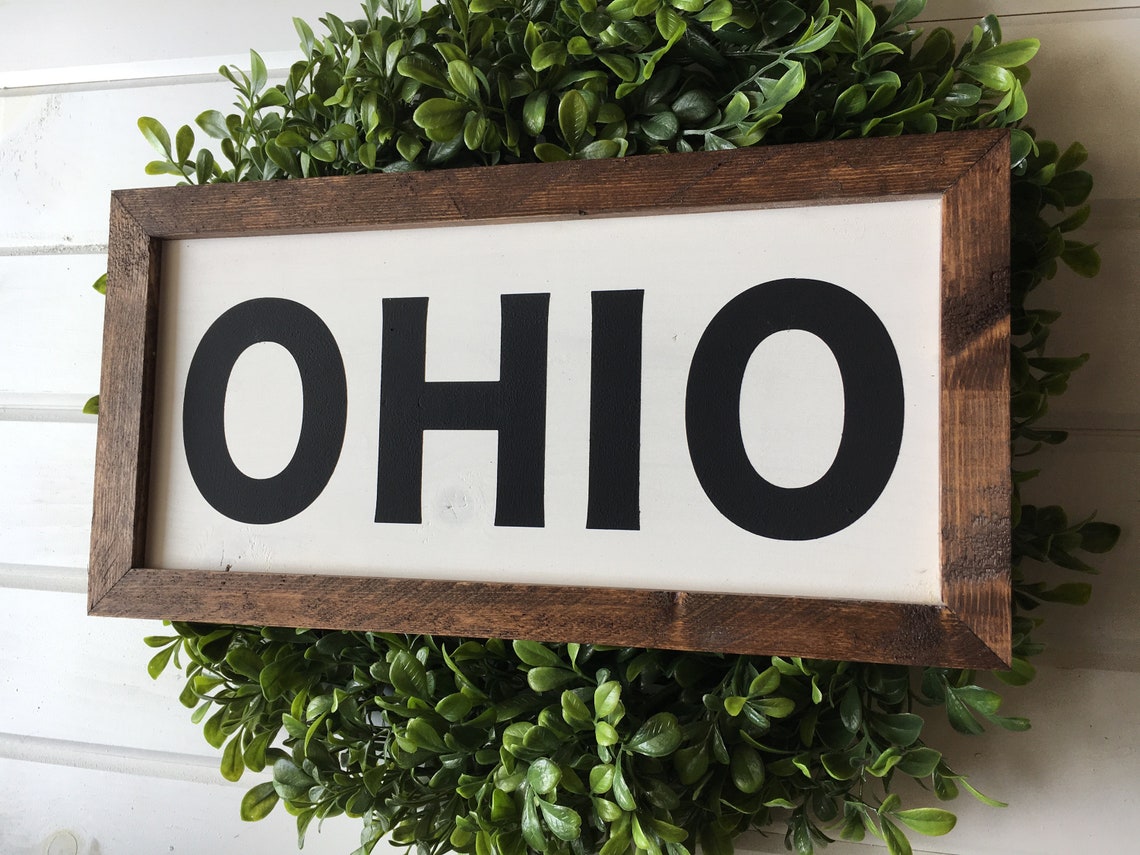 OHIO Sign / Columbus Ohio Signs / Farmhouse Columbus Ohio Sign Etsy