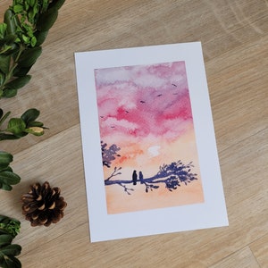 Aquarelle vol d&#39;oiseau 1, impression A5
