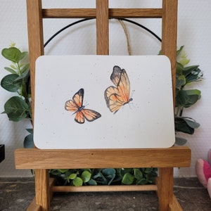 Aquarelle papillons monarques 10X15cm