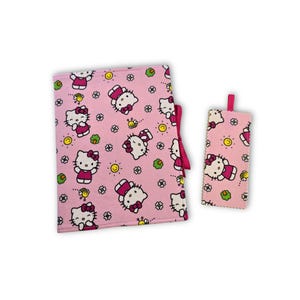 Hello Kitty Notebook Cover: Reusable Kawaii Fabric Composition Book