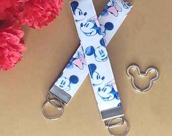 Mickey & Minnie Mouse Wristlet Disney Key Strap Mouse Keychain Lanyard