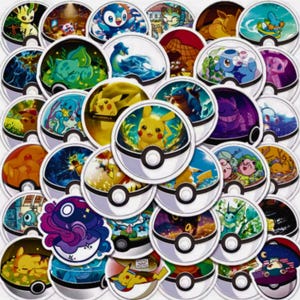 Pokémon Sticker Pack Poke Ball Colorful Stickers High Quality PVC catch them all Cartoon Stickers